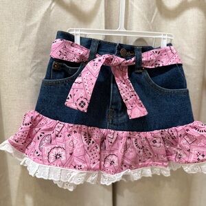 Pink and Blue Kids Denim Skirt